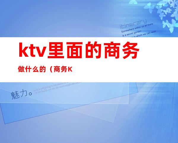 ktv里面的商务做什么的（商务KTV是干嘛的）