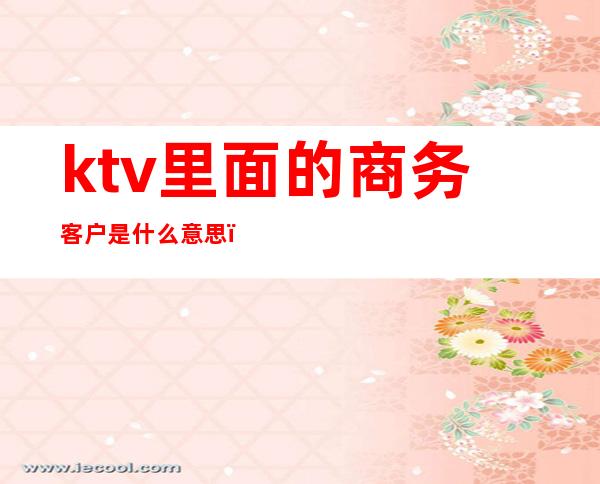 ktv里面的商务客户是什么意思(商务KTV是啥意思)