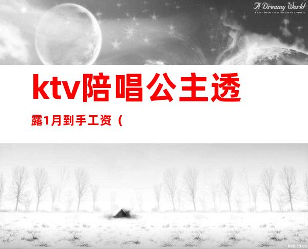ktv陪唱公主透露1月到手工资(ktv公主有没有保底工资多少)