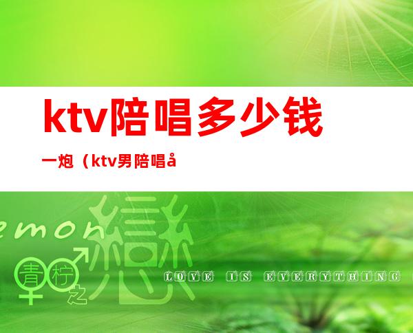 ktv陪唱多少钱一炮(ktv男陪唱多少钱)
