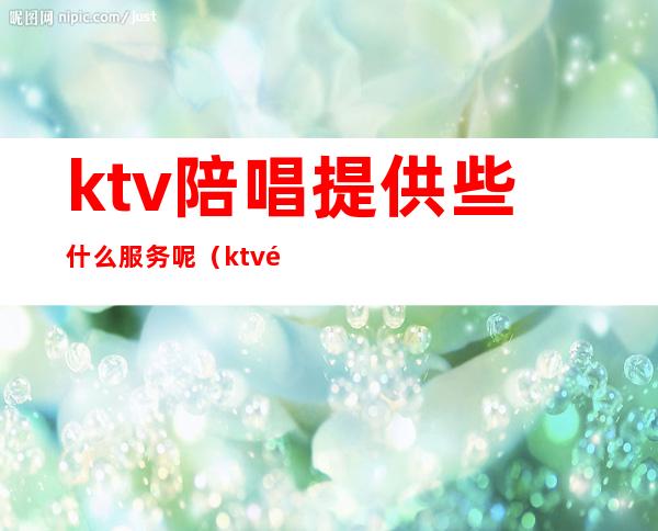 ktv陪唱提供些什么服务呢(ktv陪唱陪酒都是干嘛)