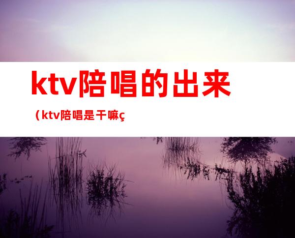 ktv陪唱的出来(ktv陪唱是干嘛的)