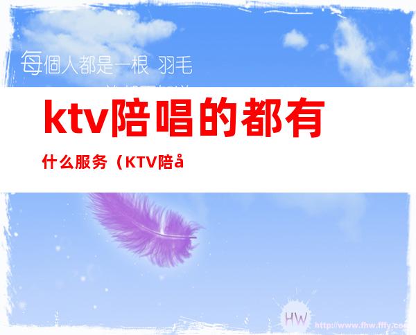 ktv陪唱的都有什么服务(KTV陪唱可以干嘛)