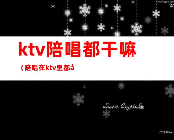 ktv陪唱都干嘛(陪唱在ktv里都干什么)