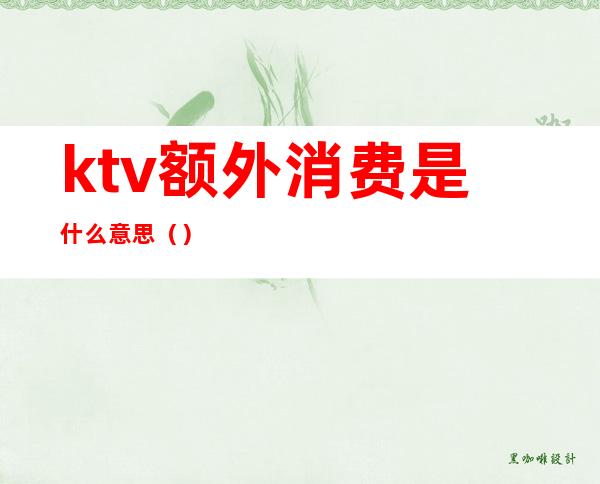 ktv额外消费是什么意思()