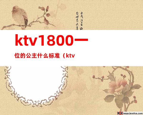 ktv1800一位的公主什么标准(ktv公主什么程度)