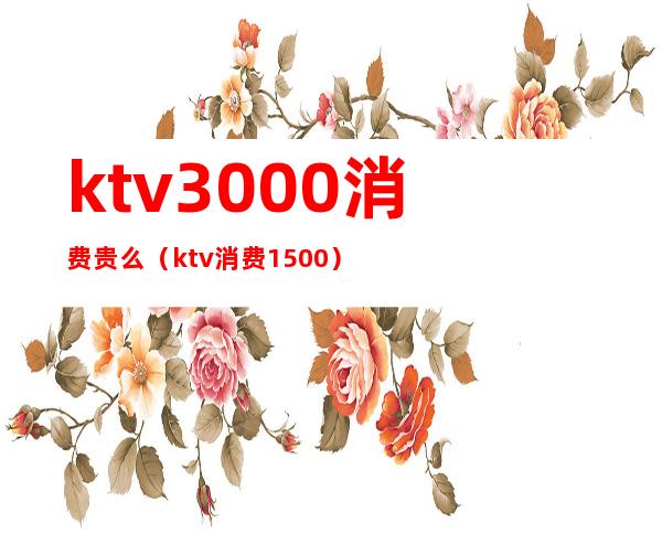 ktv3000消费贵么(ktv消费1500)