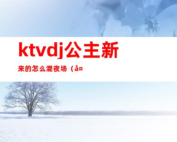 ktvdj公主新来的怎么混夜场(夜场KTV公主)