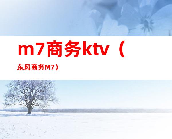 m7商务ktv(东风商务M7)