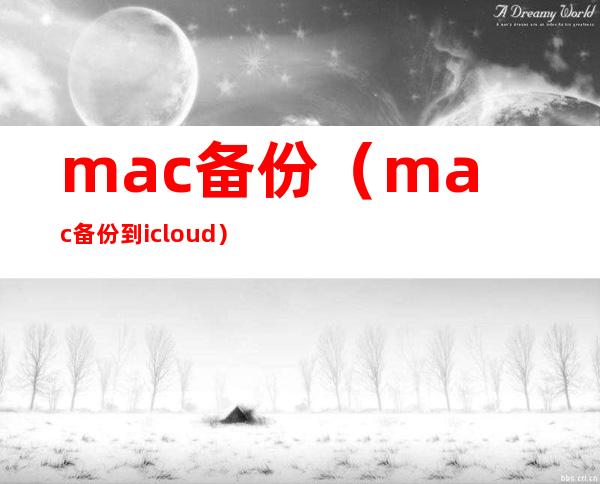 mac备份(mac备份到icloud)