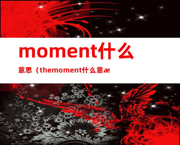 moment什么意思(the moment什么意思)