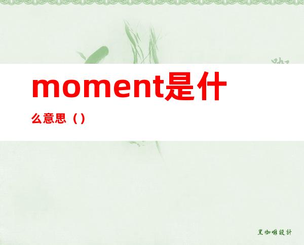 moment是什么意思()