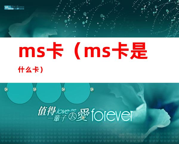 ms卡(ms卡是什么卡)