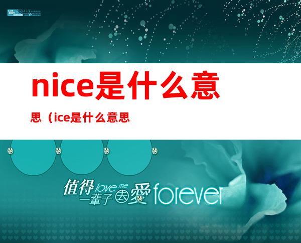 nice是什么意思(ice是什么意思)