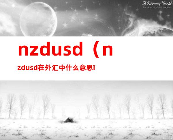 nzdusd（nzdusd在外汇中什么意思）