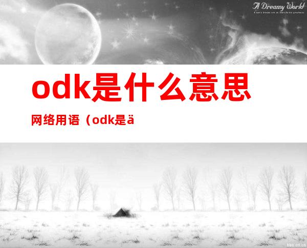 odk是什么意思网络用语（odk是什么意思中文）