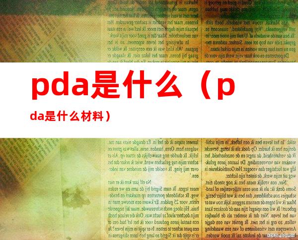pda是什么(pda是什么材料)