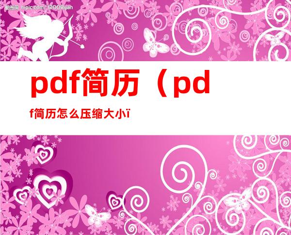 pdf简历（pdf简历怎么压缩大小）