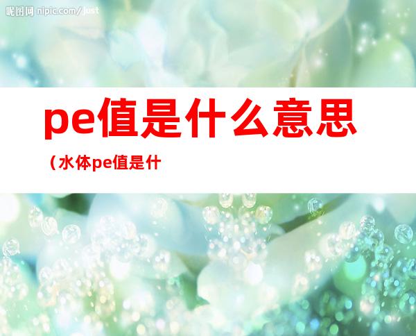 pe值是什么意思(水体pe值是什么意思)