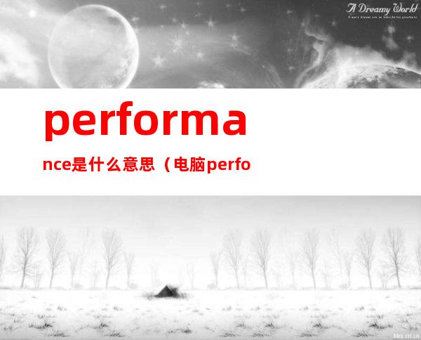 performance是什么意思(电脑performance是什么意思)