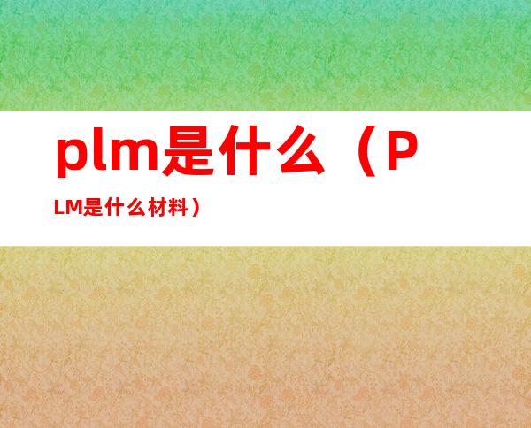 plm是什么(PLM是什么材料)