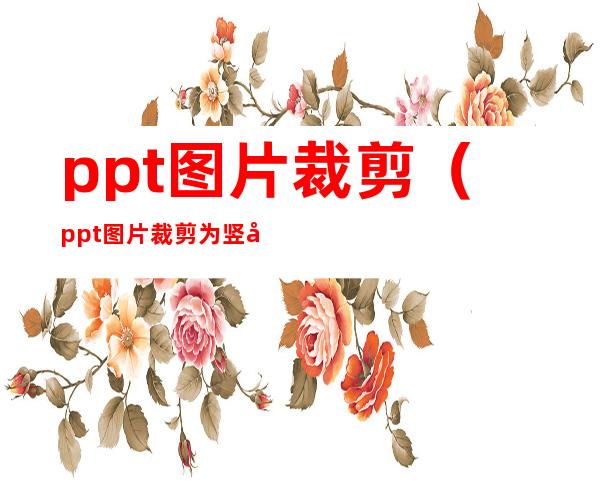 ppt图片裁剪(ppt图片裁剪为竖六边形)