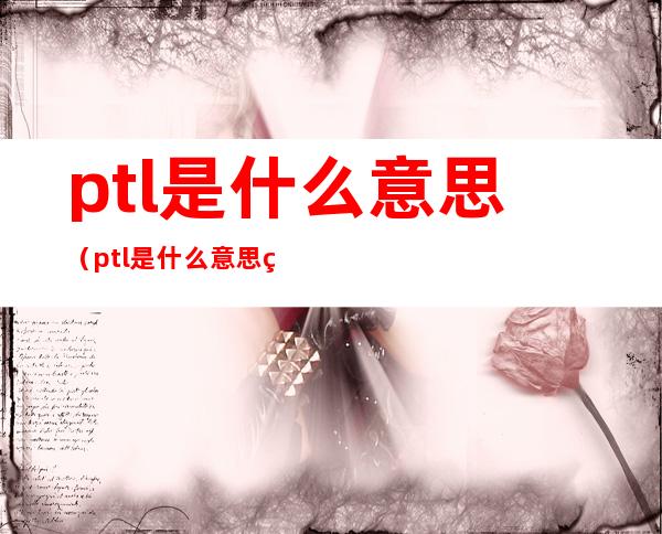 ptl是什么意思(ptl是什么意思网络用语)