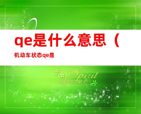 qe是什么意思（机动车状态qe是什么意思）