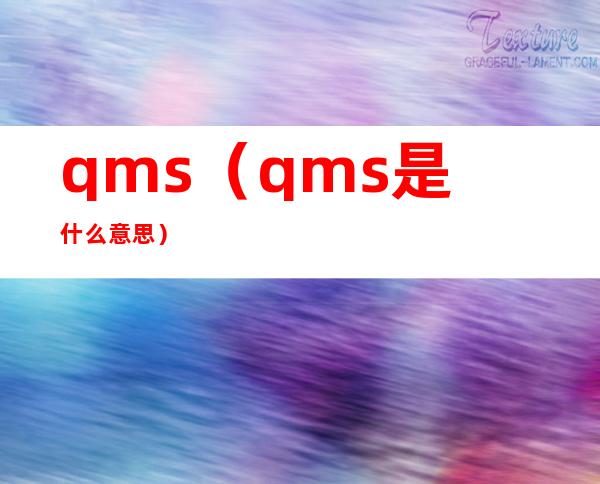 qms(qms是什么意思)