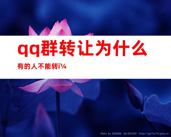qq群转让为什么有的人不能转(qq群转让为什么有的人不能转了)