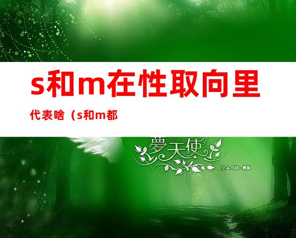 s和m在性取向里代表啥(s和m都有倾向叫什么)