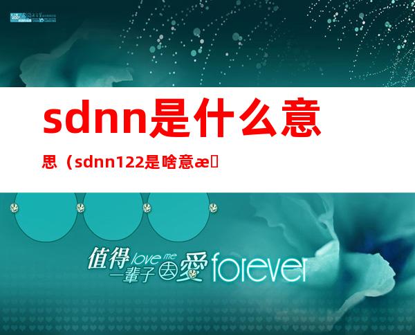 sdnn是什么意思（sdnn122是啥意思）