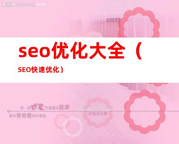 seo优化大全(SEO快速优化)