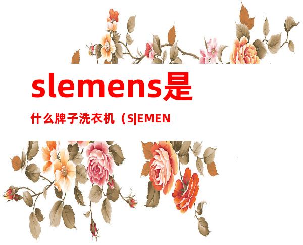 slemens是什么牌子洗衣机(S|EMENS是什么牌子洗衣机)