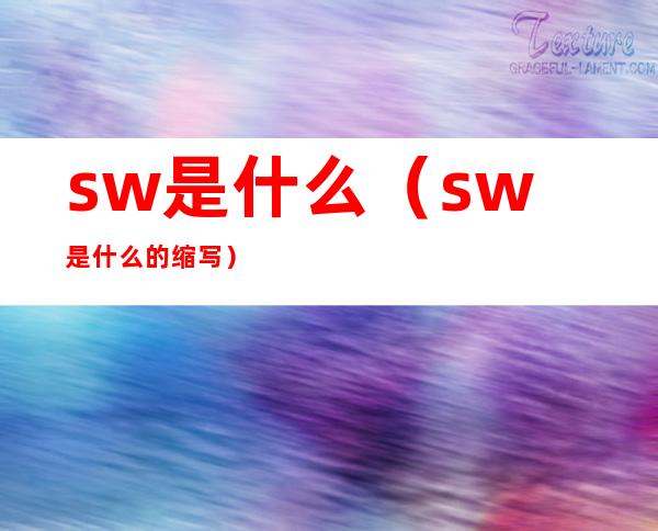 sw是什么（sw是什么的缩写）