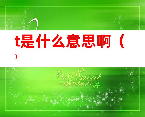 t是什么意思啊()