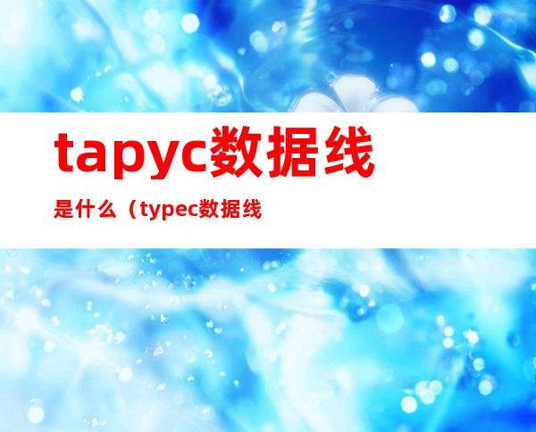 tapyc数据线是什么(typec数据线图片)
