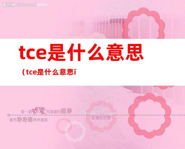 tce是什么意思（tce是什么意思?）