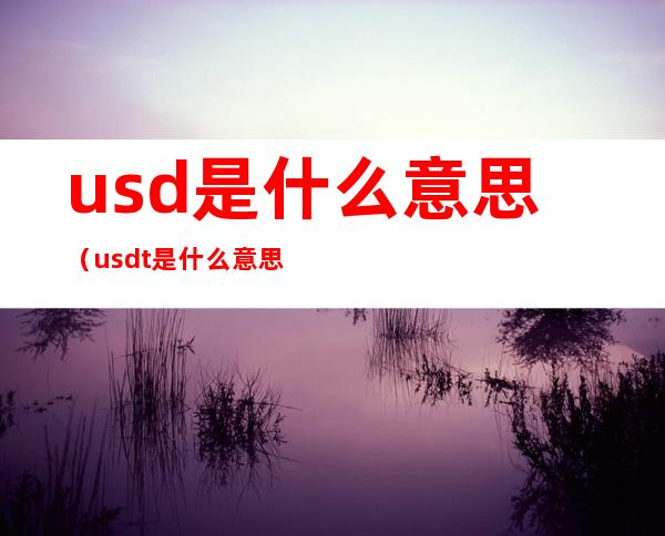 usd是什么意思(usdt是什么意思)