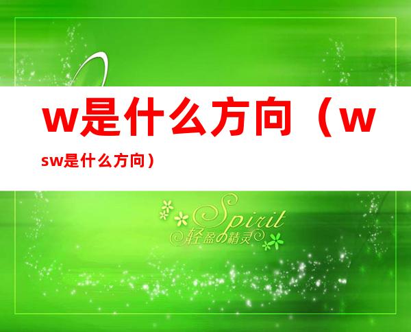 w是什么方向(wsw是什么方向)
