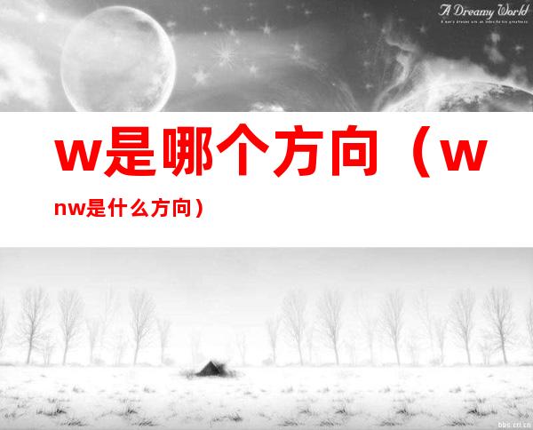 w是哪个方向（wnw是什么方向）