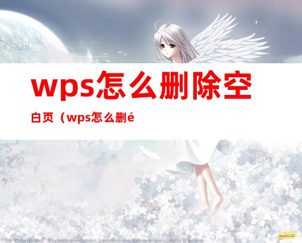wps怎么删除空白页(wps怎么删除空白页表格)