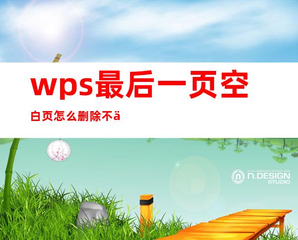 wps最后一页空白页怎么删除不了(Wps中最后一页的空白页怎么删除不了)