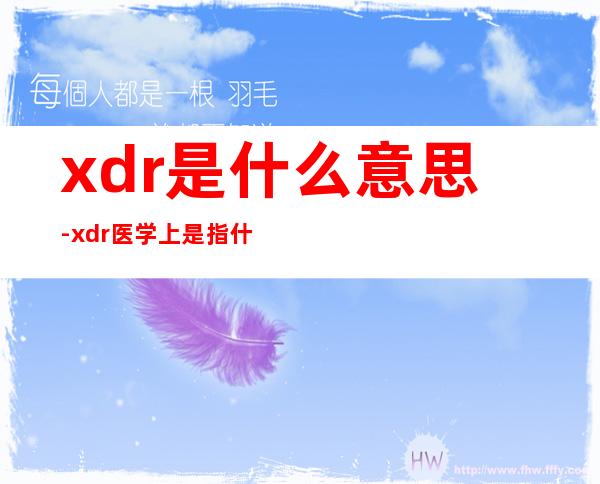 xdr是什么意思-xdr医学上是指什么