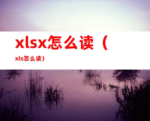 xlsx怎么读(.xls怎么读)