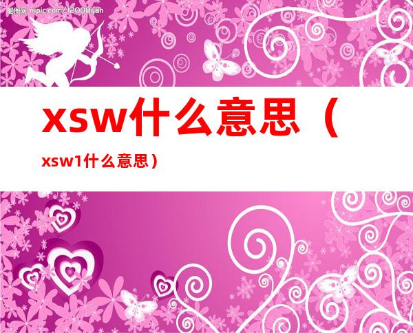 xsw什么意思（xsw1什么意思）