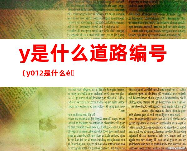 y是什么道路编号(y012是什么道路编号)