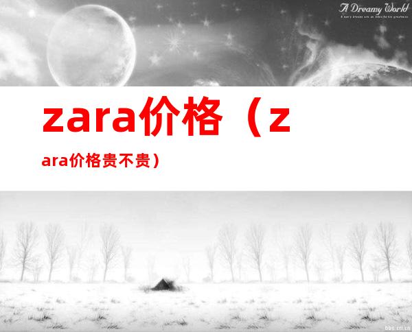 zara价格(zara价格贵不贵)
